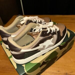 Bape sk8 brown ivory